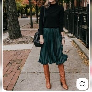 Teal Pleated Skirt